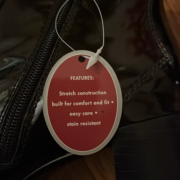 NWT Bass booties size 9 black patent leather side zip block heel square toe - Picture 10 of 11